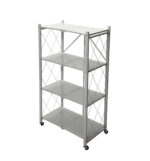 Fine Living Foldable Storage Rack-White Metal 4