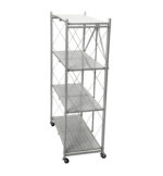 Fine Living Foldable Storage Rack-White Metal 4 - Image 4