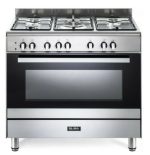 Elba Classic 90cm 5 Burner Gas Cooker With Gas Oven (Stainless Steel)
