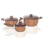 BENNETT READ COPPER AND ROCK 6 PIECE POT SET